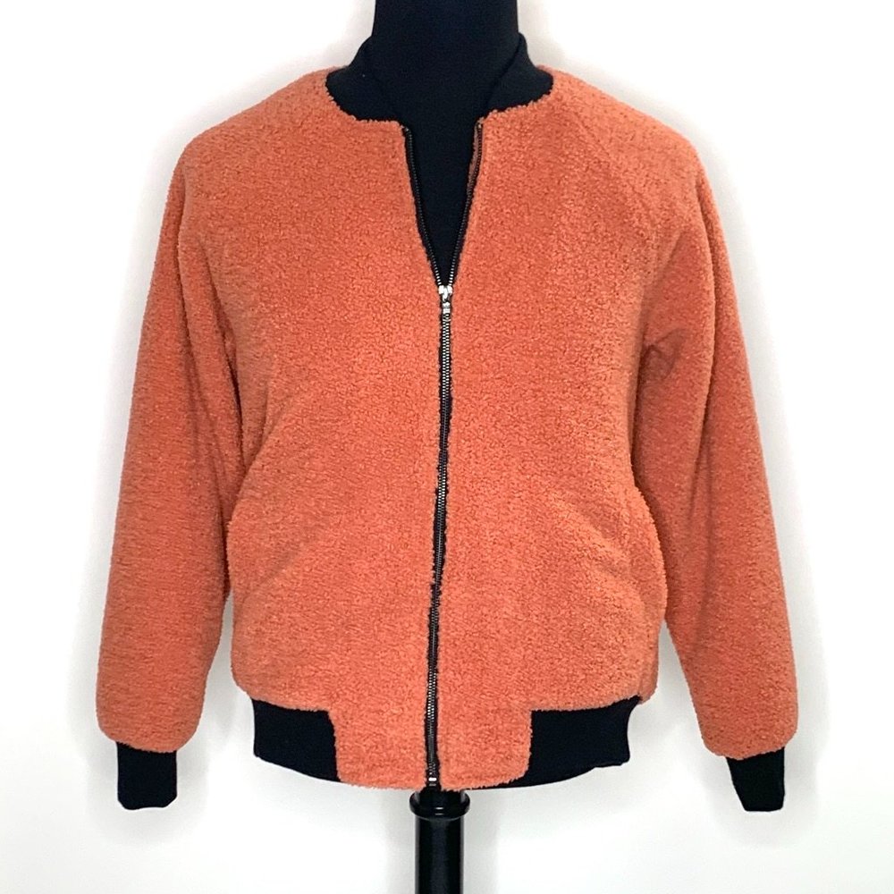 Russell Park Men's Orange Faux Shearling Bomber
